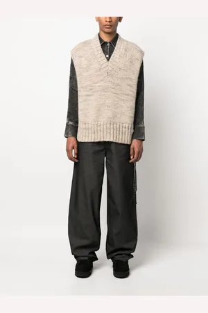 RAF SIMONS Pantalon en laine mélangée à coupe ample