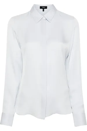 THEORY Chemise en soie à col pointu