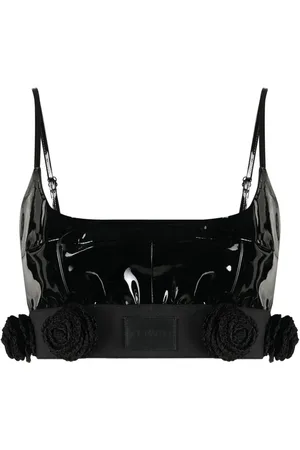 The Mannei Haut crop Catalina en cuir