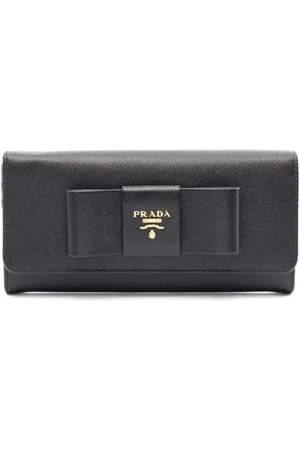 Prada Portefeuille en cuir à nœud appliqué (années 2010)