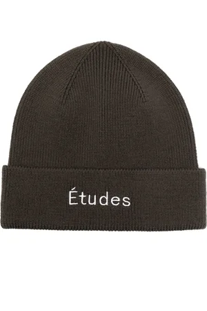 Etudes Bonnet en laine à logo brodé