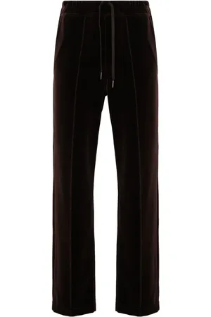 Tom Ford Pantalon de jogging droit monogrammé en velours
