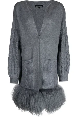 Izaak Azanei Cardigan en maille torsadée à col v