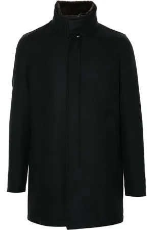 HERNO Manteau à col en fourrure artificielle