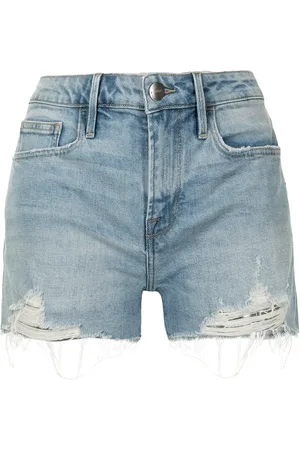 Frame Short en jean à effet usé