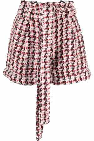 AMEN Short en tweed à motif pied-de-poule
