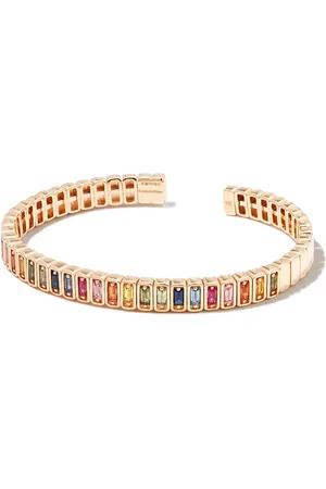 Suzanne Kalan Bracelet Inlay Classic Rainbow en 18ct serti de saphirs