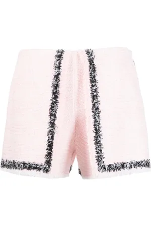 Msgm Short en tweed à bords frangés