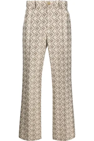 Marine Serre Pantalon Moon Diamant à coupe droite