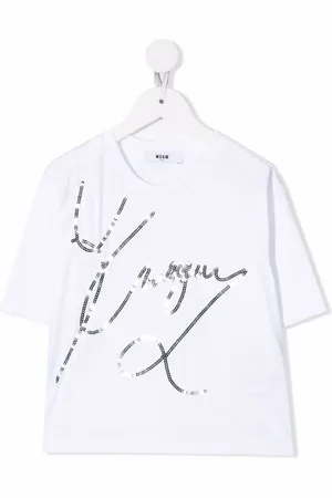 Msgm T-shirt à logo brodé de sequins