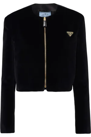 Prada Veste en velours à logo triangle