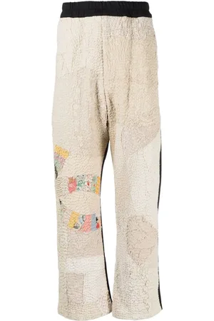 BY WALID Pantalon bicolore à design patchwork