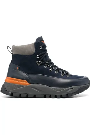 santoni Bottines lacées à empiècements contrastants