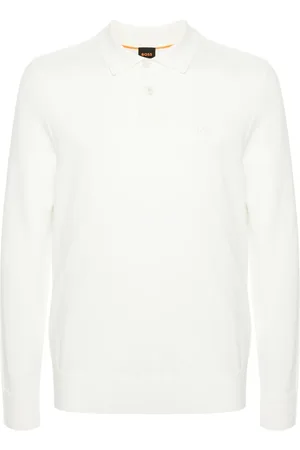 HUGO BOSS Pull en laine vierge à logo brodé