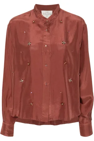 FORTE FORTE Chemise en soie à ornements en cristal