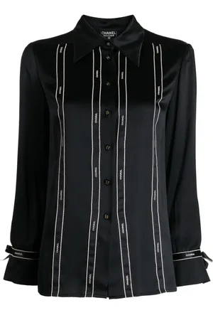 CHANEL Chemise en soie à ruban logo (1994)