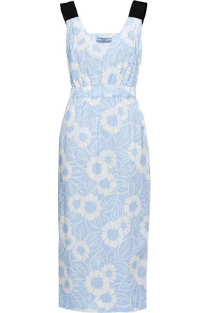 Prada Robe mi-longue à fleurs