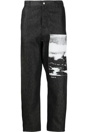 OAMC Pantalon en coton biologique à imprimé graphique