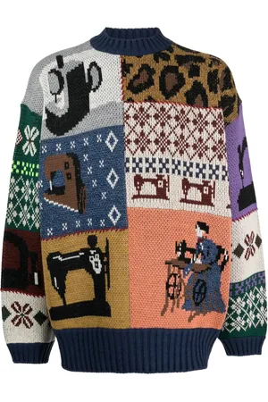KAPITAL Pull en maille à motif intarsia