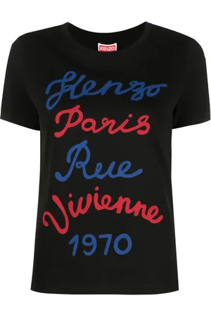 Kenzo T-shirt en coton à slogan imprimé
