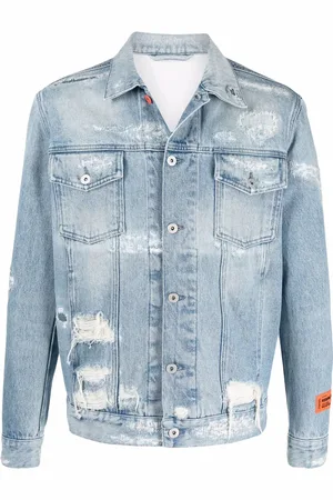 Heron Preston Veste en jean à effet usé