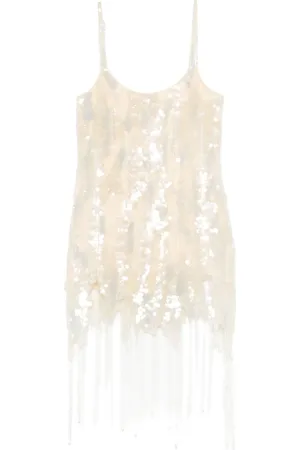 BLUMARINE Robe courte ornée de sequins à franges