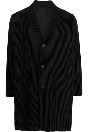 Issey Miyake Manteau plissé à simple boutonnage