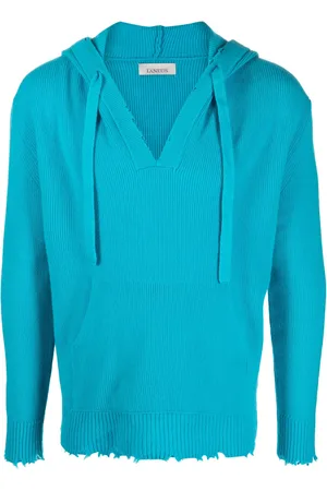 LANEUS Hoodie en laine à effet usé