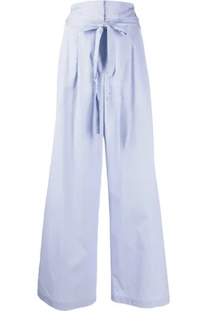 JEJIA Pantalon palazzo rayé à taille ceinturée