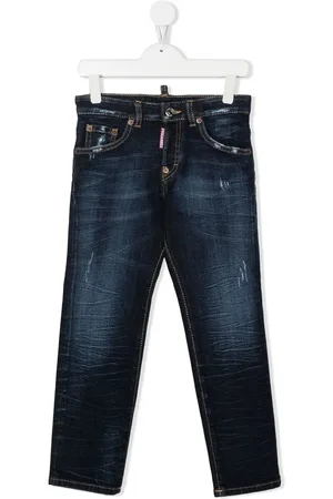 Dsquared2 Jean droit à effet délavé