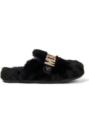 Moschino Chaussures en fourrure artificielle à logo