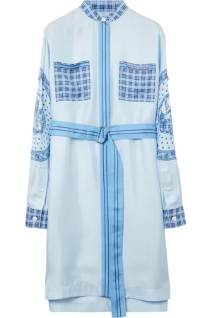 Burberry Robe-chemise ceinturée à imprimé graphique