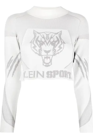 Philipp Plein Haut crop en jacquard à manches longues