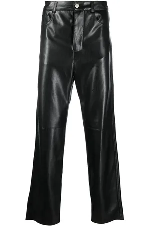 Nanushka Pantalon en cuir artificiel à coupe droite