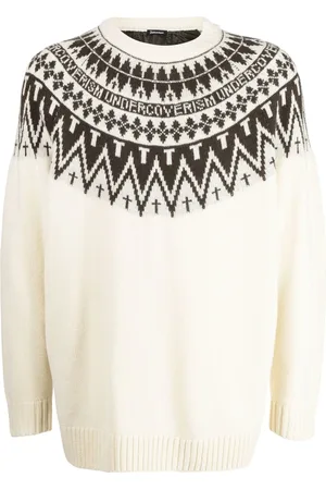 Undercoverism Pull en maille intarsia à motif en jacquard