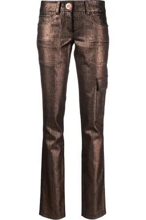 GENNY Pantalon droit à fini métallisé