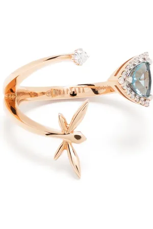 ANAPSARA Bague Micro Trinity en or 18ct sertie de topaze et de diamants