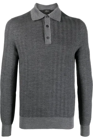 BRIONI Polo en laine à manches longues