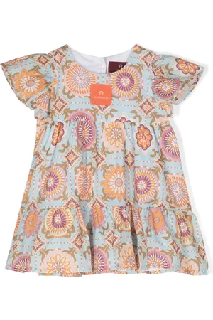 Aigner Robe en coton à imprimé graphique