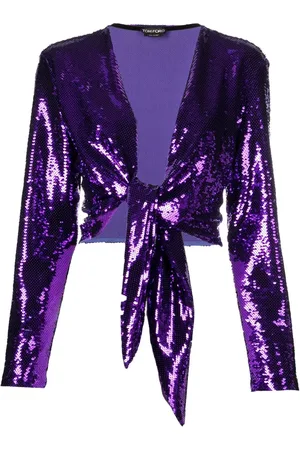 Tom Ford Blouse brodée de sequins à fermeture nouée