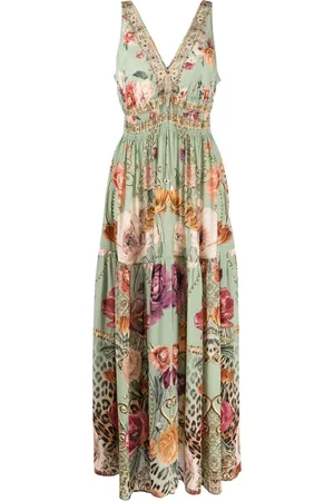 Camilla Robe en soie à fleurs