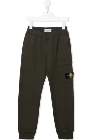 Stone Island Pantalon de jogging en coton à patch logo