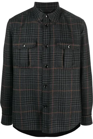 BRIONI Surchemise en maille à carreaux