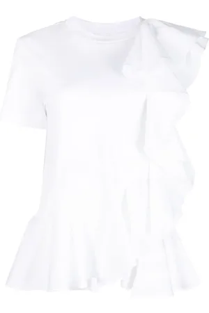 Alexander McQueen T-shirt asymétrique à volants