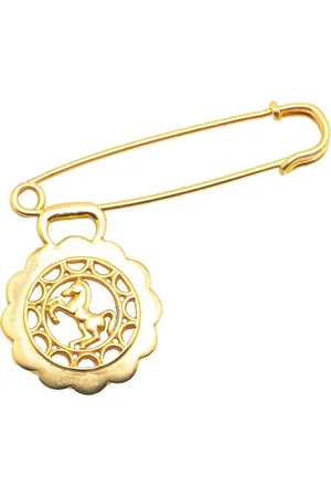 Hermès Broche Bijouterie Fantaisie Horse Safety Pin Brooch en plaqué 20e siècle