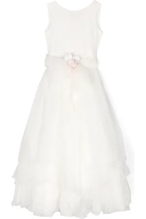 Mimilù Robe longue à fleurs appliquées