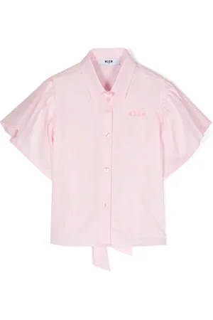 Msgm Chemise en coton à logo brodé