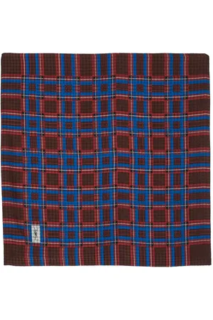 Saint Laurent Foulard en soie à carreaux