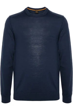 HUGO BOSS Pull en laine vierge à logo brodé