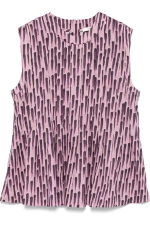 ODEEH Blouse en soie à imprimé graphique
